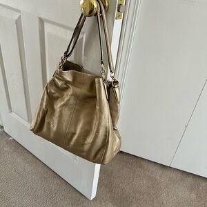 Coach Leather Gold Shoulder Bag